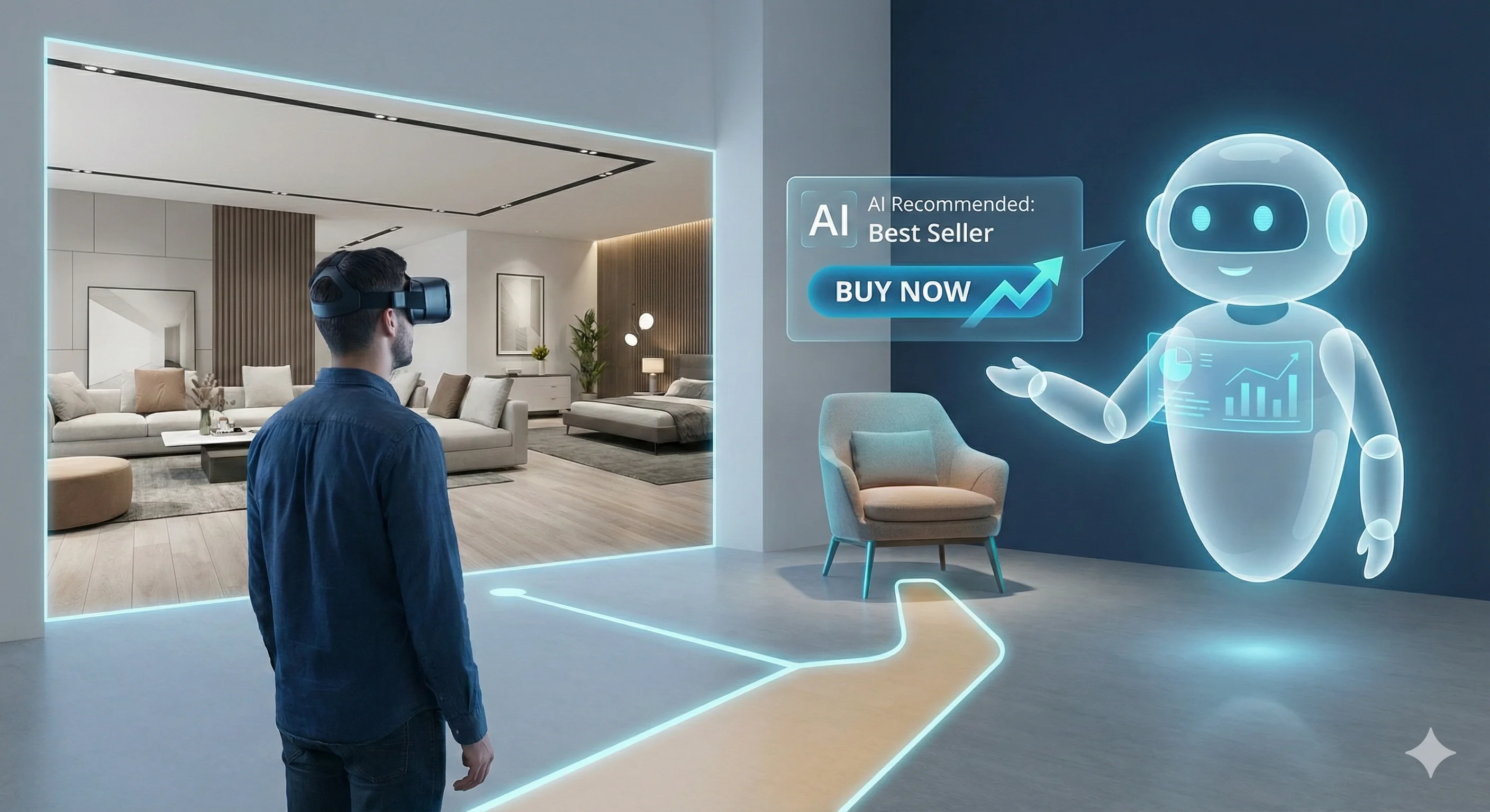 Inteligência artificial guiando usuário em tour virtual